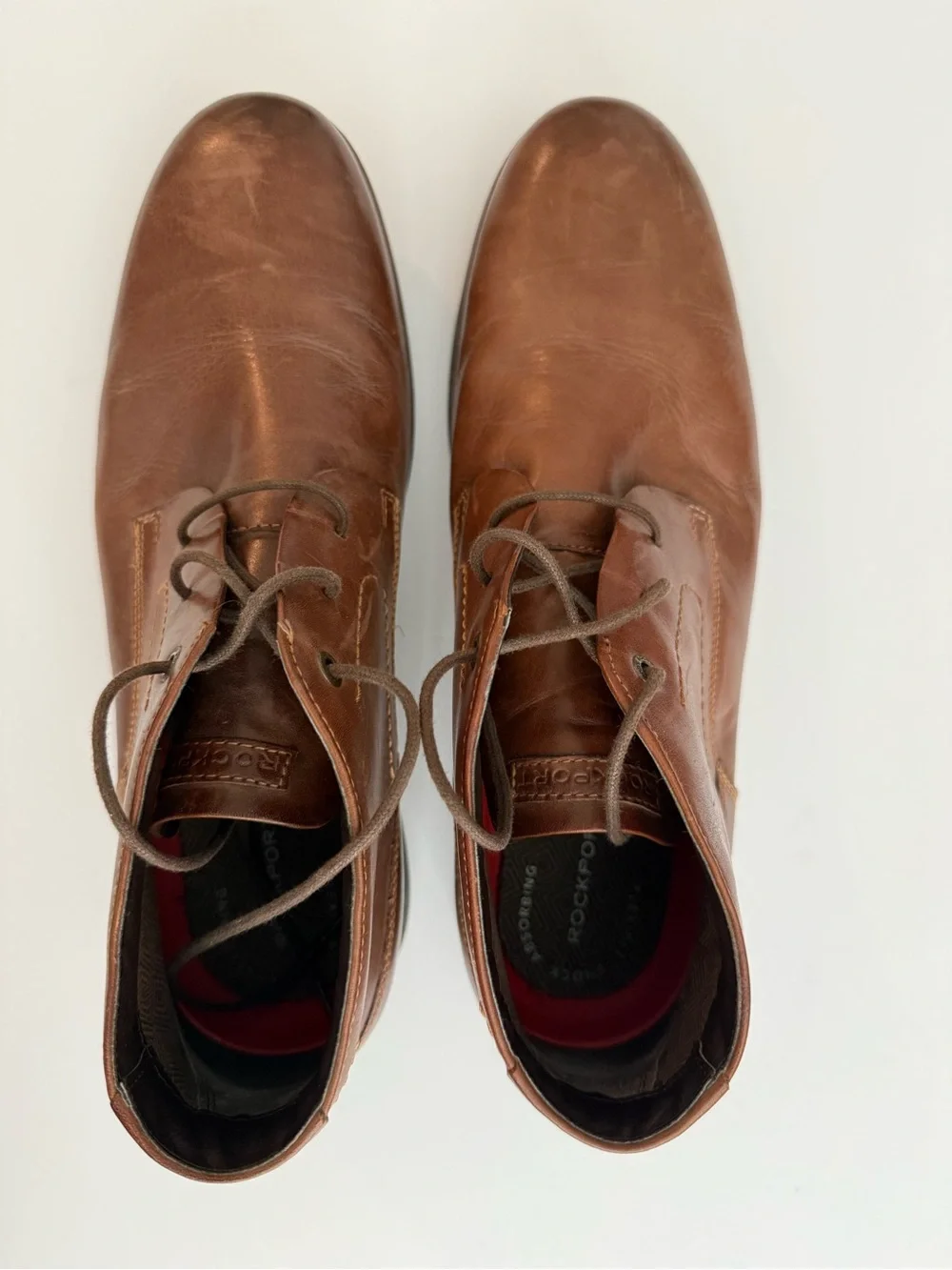 Rockport Men's Cognac Brown Leather Chukka Boots